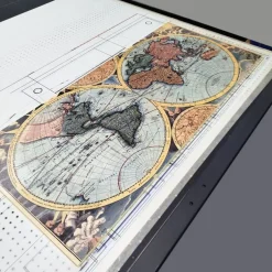 Madia Vintage Map Linea Fancy finitura Bianco lucido con Serigrafia