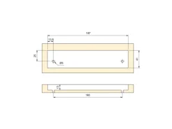 Maniglia in alluminio anodizzato opaco per mobili Bologna L190mm interasse 160mm