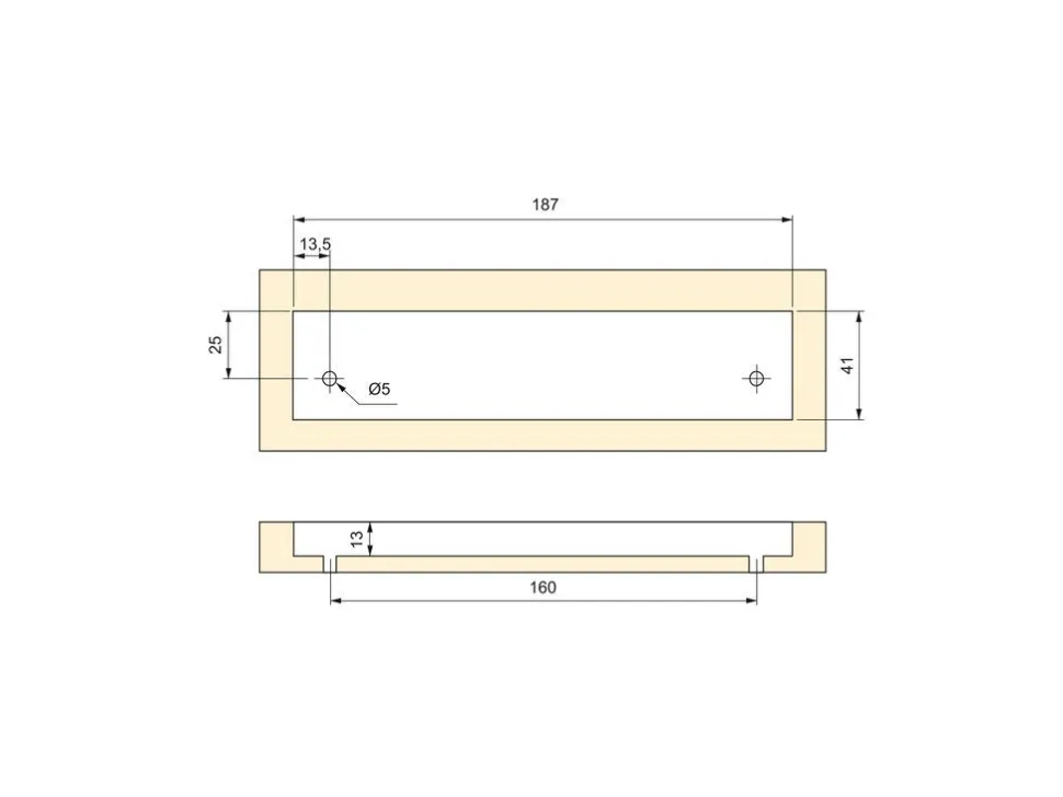 Maniglia in alluminio anodizzato opaco per mobili Bologna L190mm interasse 160mm
