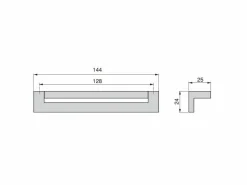Maniglia in zama per mobili Cleveland L144mm interasse 128mm