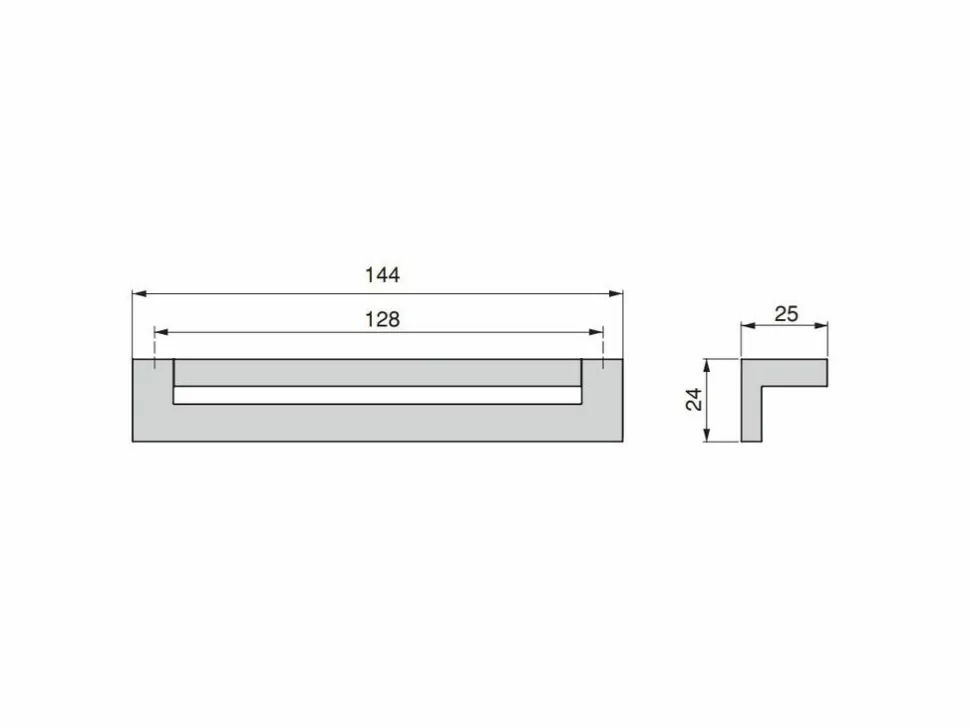 Maniglia in zama per mobili Cleveland L144mm interasse 128mm