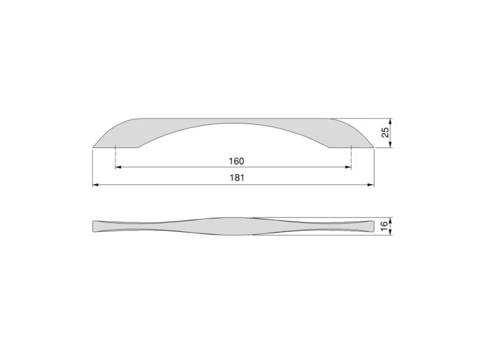Maniglia in zama per mobili Varna disponibile in 2 misure