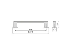 Maniglia per mobili in zama Tanger L147.5mm interasse 128mm disponibile in 2 colori