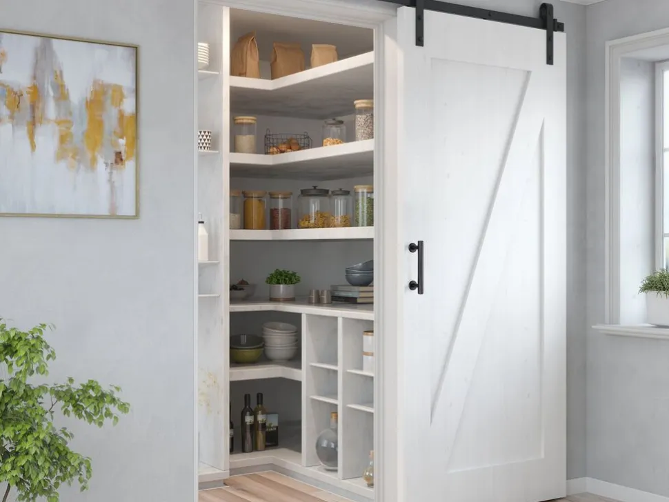 Maniglia per porte scorrevoli in legno sospese Pasadena in Acciaio texture Nera