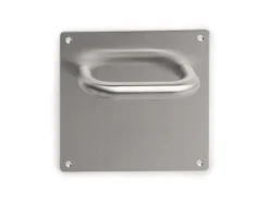 Maniglie con piastre 17x17 cm per porte interne forma a U in Acciaio Inox