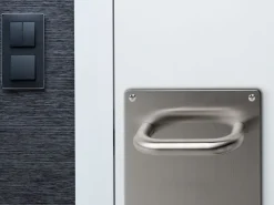 Maniglie con piastre 17x17 cm per porte interne forma a U in Acciaio Inox