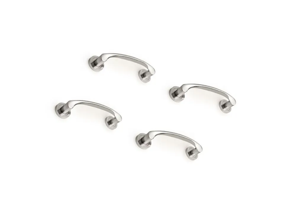Maniglie curve con rosette di diametro 50 mm per porte scorrevoli