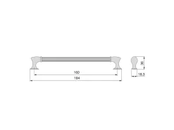 Maniglie per mobili in alluminio Suez L 184 mm interasse 160 mm