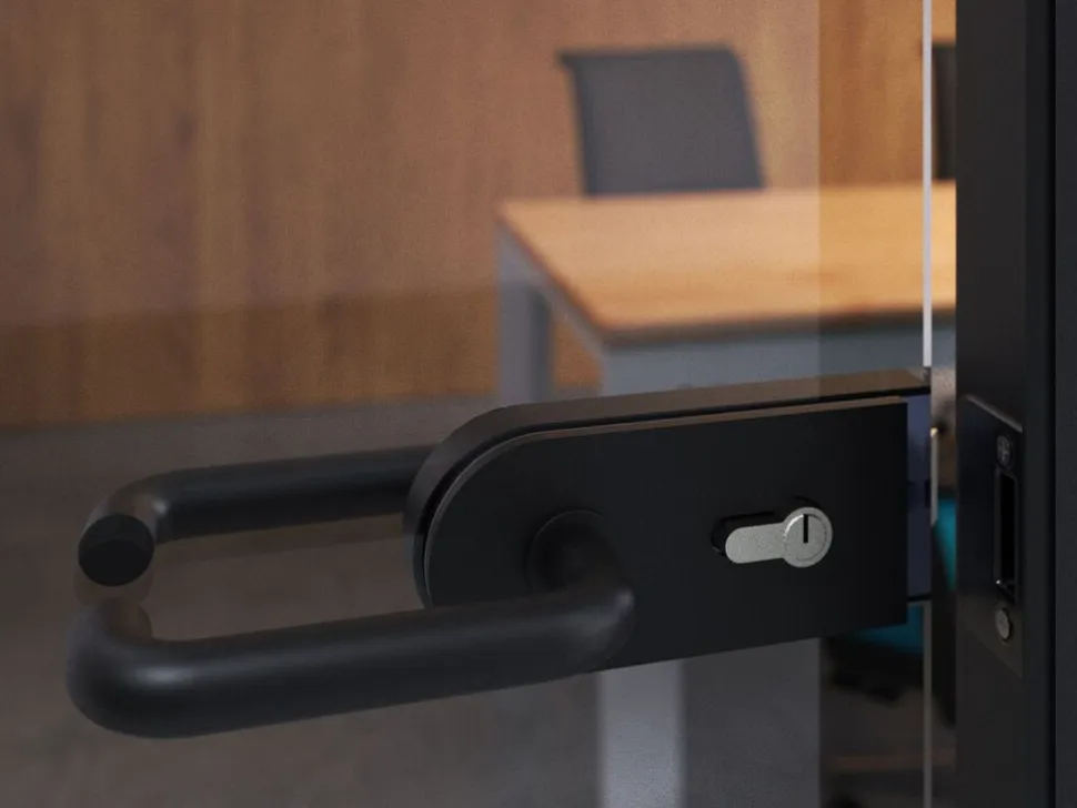 Maniglie per serrature di porte da interno in vetro Modello U disponibile in 3 colori