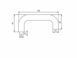 Maniglie per serrature di porte da interno in vetro Modello U disponibile in 3 colori