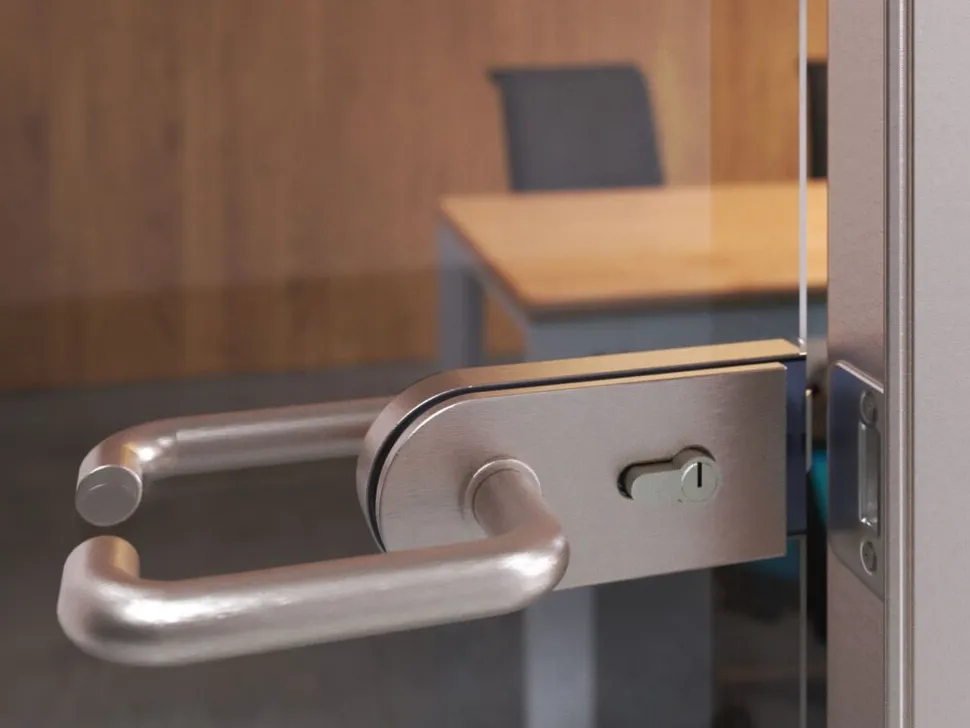 Maniglie per serrature di porte da interno in vetro Modello U disponibile in 3 colori