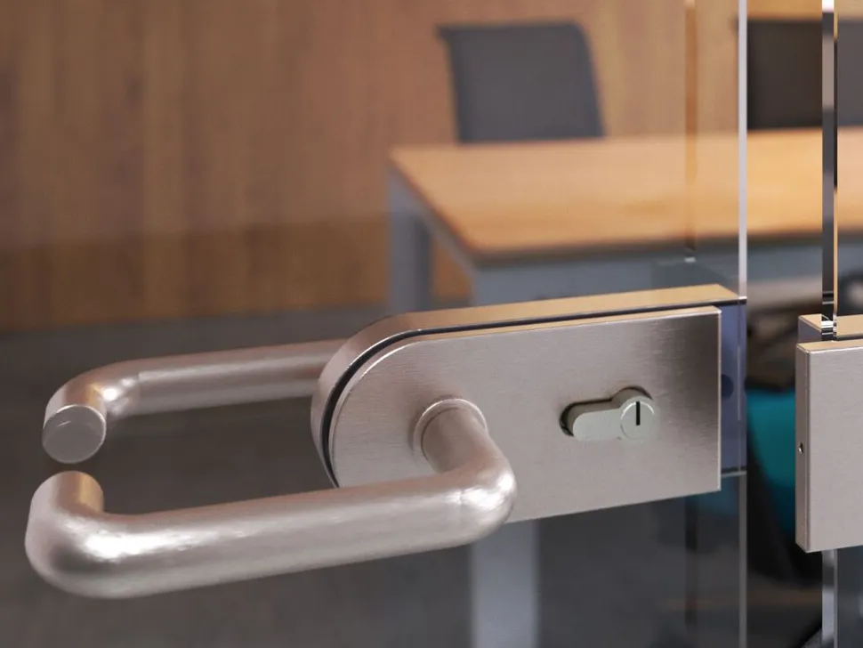 Maniglie per serrature di porte da interno in vetro Modello U disponibile in 3 colori