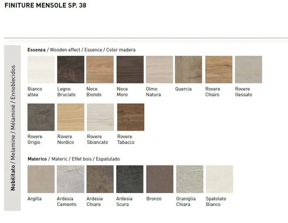 Mensola a muro di design con supporti a Scomparsa varie Misure e Colori