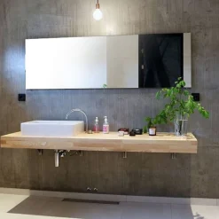 Mensola bagno in legno massello 160 x 45 cm