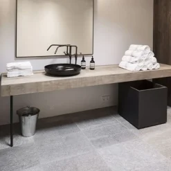 Mensola bagno in legno massello 200 x 45 cm