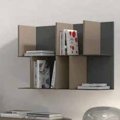 Mensola in Lamiera con schienale e divisori colorati disponibile in 4 misure