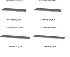 Mensola sospesa con fissaggio a scomparsa linea Fly disponibile in 4 misure e 16 colorazioni