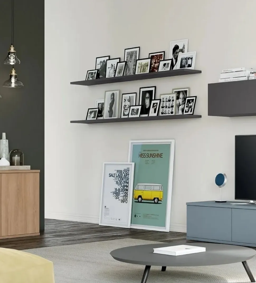 Mensola sospesa con fissaggio a scomparsa disponibile in 8 misure e 15 colorazioni