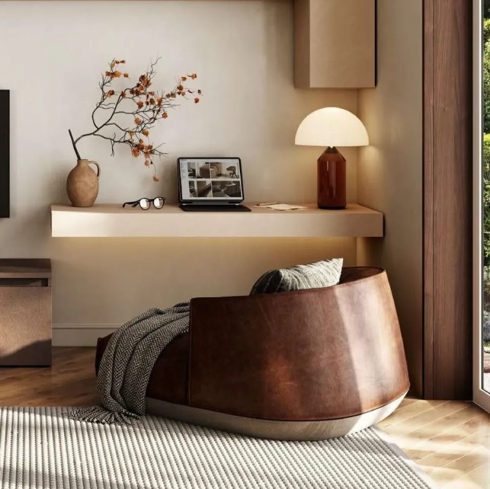 Mensola sospesa moderna H10 cm finitura Argilla disponibile in 9 colori