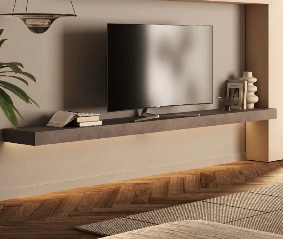 Mensola sospesa moderna H10 cm finitura Argilla disponibile in 9 colori