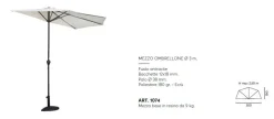 Mezzo Ombrellone da Parete per Balcone e piccoli spazi Ø 3 mt