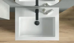 Mobile Bagno a terra 3 cassetti con frontali rigati e presa maniglia integrata Rigo disponibile in 5 colori