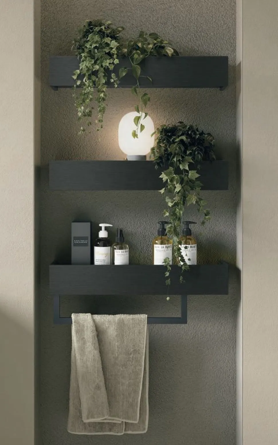 Mobile Bagno a terra con doppio lavabo 6 cassetti con maniglia a gola Pamela disponibile in 5 colori