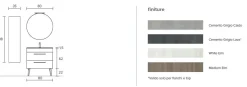 Mobile Bagno 2 cassetti con piedini e maniglie in metallo Smart disponibile in 4 colori