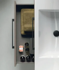 Mobile Bagno 2 cassetti con piedini e maniglie in metallo Smart disponibile in 4 colori
