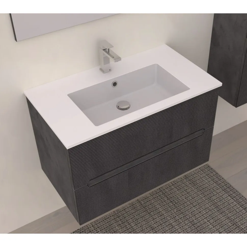Mobile Bagno 2 cassetti sospeso Rigo disponibile in 3 misure e 5 colori