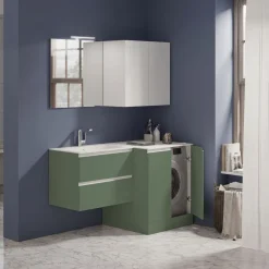 Mobile Bagno 2 cassettoni con maniglia a gola e vano lavatrice 2 ante disponibile in vari colori