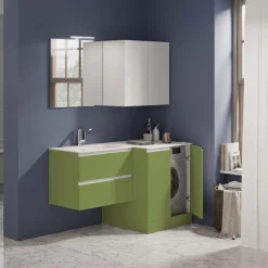 Mobile Bagno 2 cassettoni con maniglia a gola e vano lavatrice 2 ante disponibile in vari colori