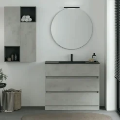 Mobile Bagno da appoggio 3 cassetti con maniglia a incasso Crea disponibile in 4 colori