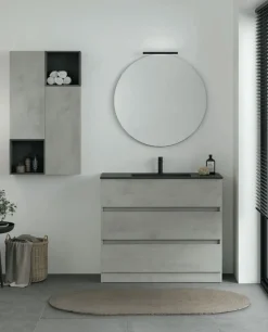 Mobile Bagno da appoggio 3 cassetti con maniglia a incasso Crea disponibile in 4 colori