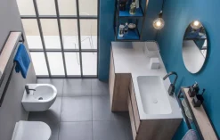 Mobile Bagno Kibo con base porta lavatrice 2 ante disponibile in vari colori