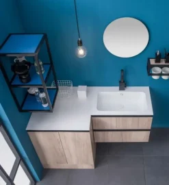 Mobile Bagno Kibo con base porta lavatrice 2 ante disponibile in vari colori