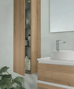 Mobile Bagno moderno sospeso 2 cassetti con presa maniglia a 45° e lavabo in appoggio Allegra disponibile in 4 colori