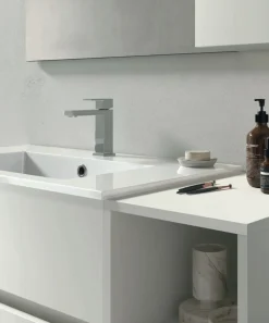Mobile Bagno sospeso 2 cassetti e vani a giorno con maniglia a incasso Crea disponibile in 4 colori