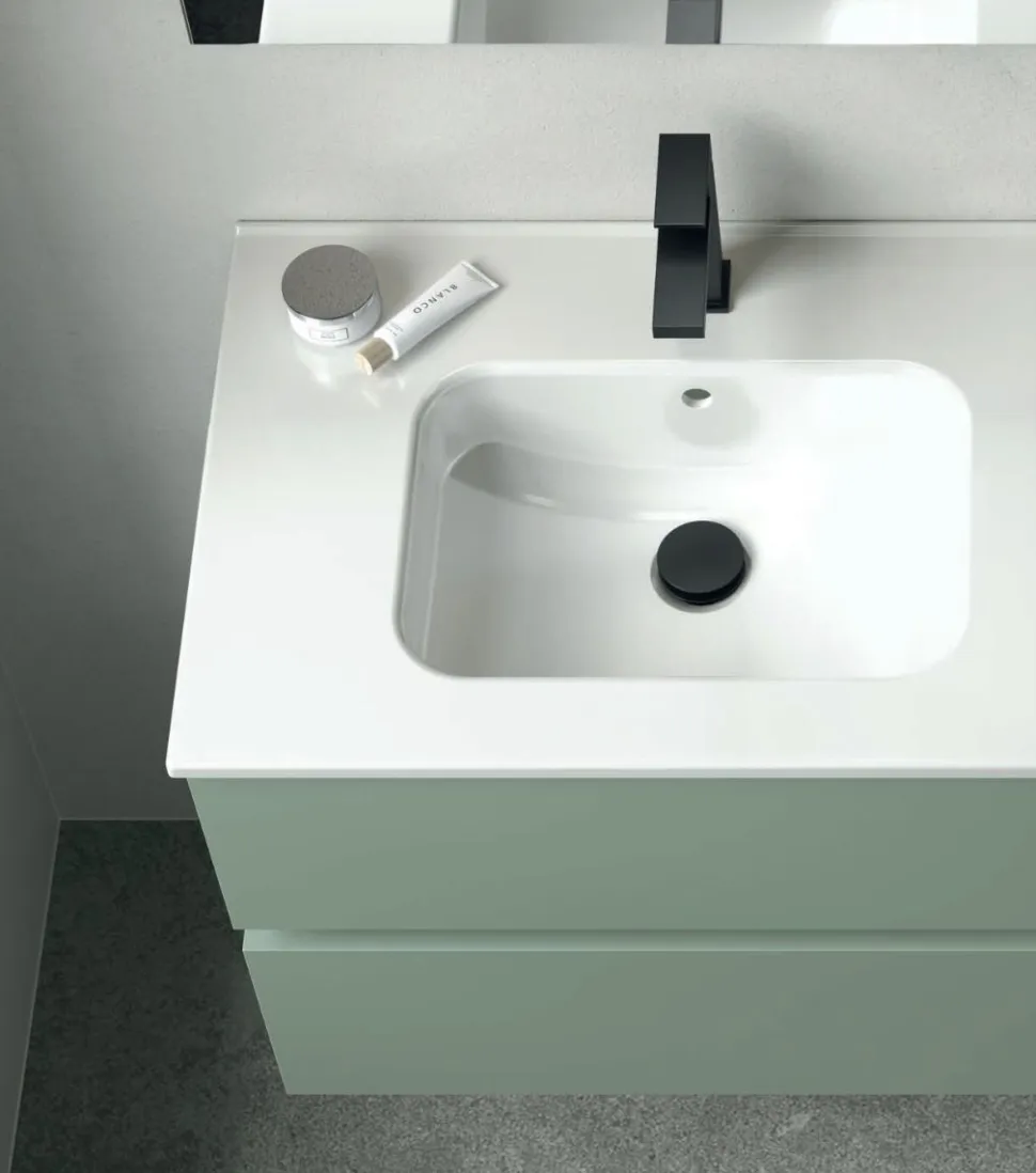 Mobile Bagno sospeso 4 cassetti con maniglia a incasso Crea disponibile in 4 colori