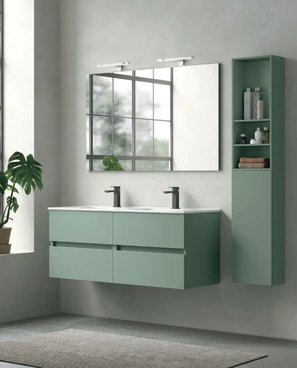 Mobile Bagno sospeso 4 cassetti con maniglia a incasso Crea disponibile in 4 colori
