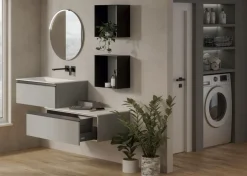 Mobile Bagno sospeso 2 cassetti con maniglia a gola disponibile in vari colori