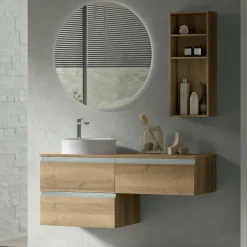 Mobile Bagno sospeso 3 cassetti con maniglia a gola Flora disponibile in 5 colori