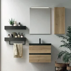 Mobile Bagno sospeso 2 cassetti con maniglia a gola Ramona disponibile in 5 colori