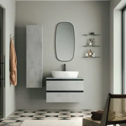 Mobile Bagno sospeso 2 cassetti con maniglia a gola Irene disponibile in 5 colori