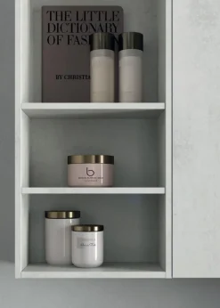 Mobile Bagno sospeso con top da 1,2 cm e lavabo in appoggio opaco Lido disponibile in 4 colori