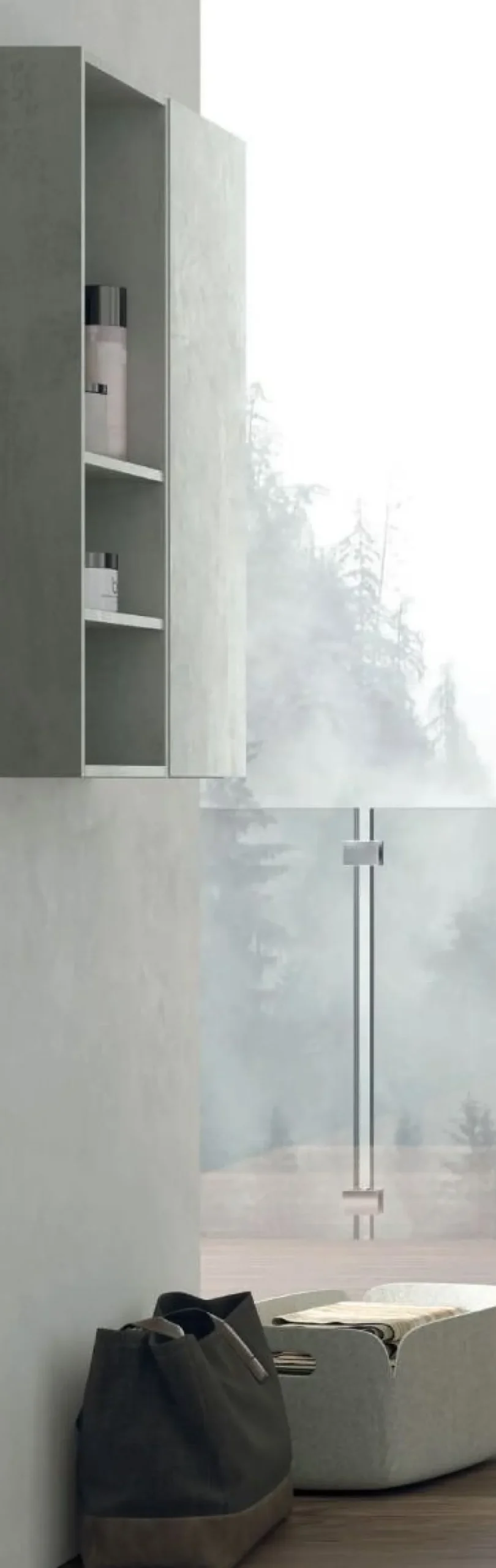 Mobile Bagno sospeso con top da 1,2 cm e lavabo in appoggio opaco Lido disponibile in 4 colori