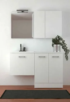 Mobile con Lavabo Totus con base sottolavabo sospesa con 1 cassettone disponibile in 2 misure