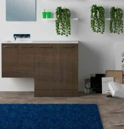 Mobile con Lavabo Totus con base sottolavabo sospesa due ante disponibile in 2 misure