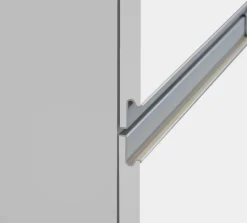 Mobile copri frigorifero a incasso e portaspezie in finitura Bianco lucido e Rovere