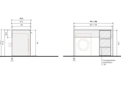 Mobile copri Lavatrice L 150 cm
